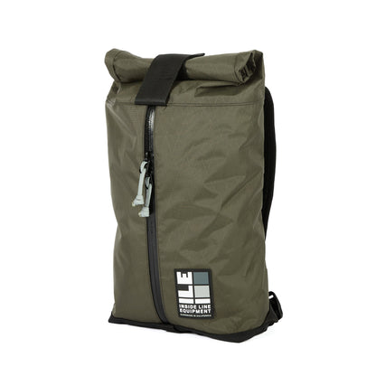 8L small backpack - Lightweight Backpack - hiking day pack - XPAC - Water-resistant Roll-Top - hydration sleeve - waterproof YKK zipper - Made in California