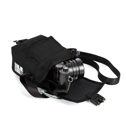 Black Cordura handmade camera cross body - mirrorless camera - street photography - Cobra buckle - XPAC - made in USA