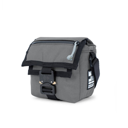 Gray Cordura - handmade camera cross body - mirrorless camera - street photography - Cobra buckle - XPAC - made in USA