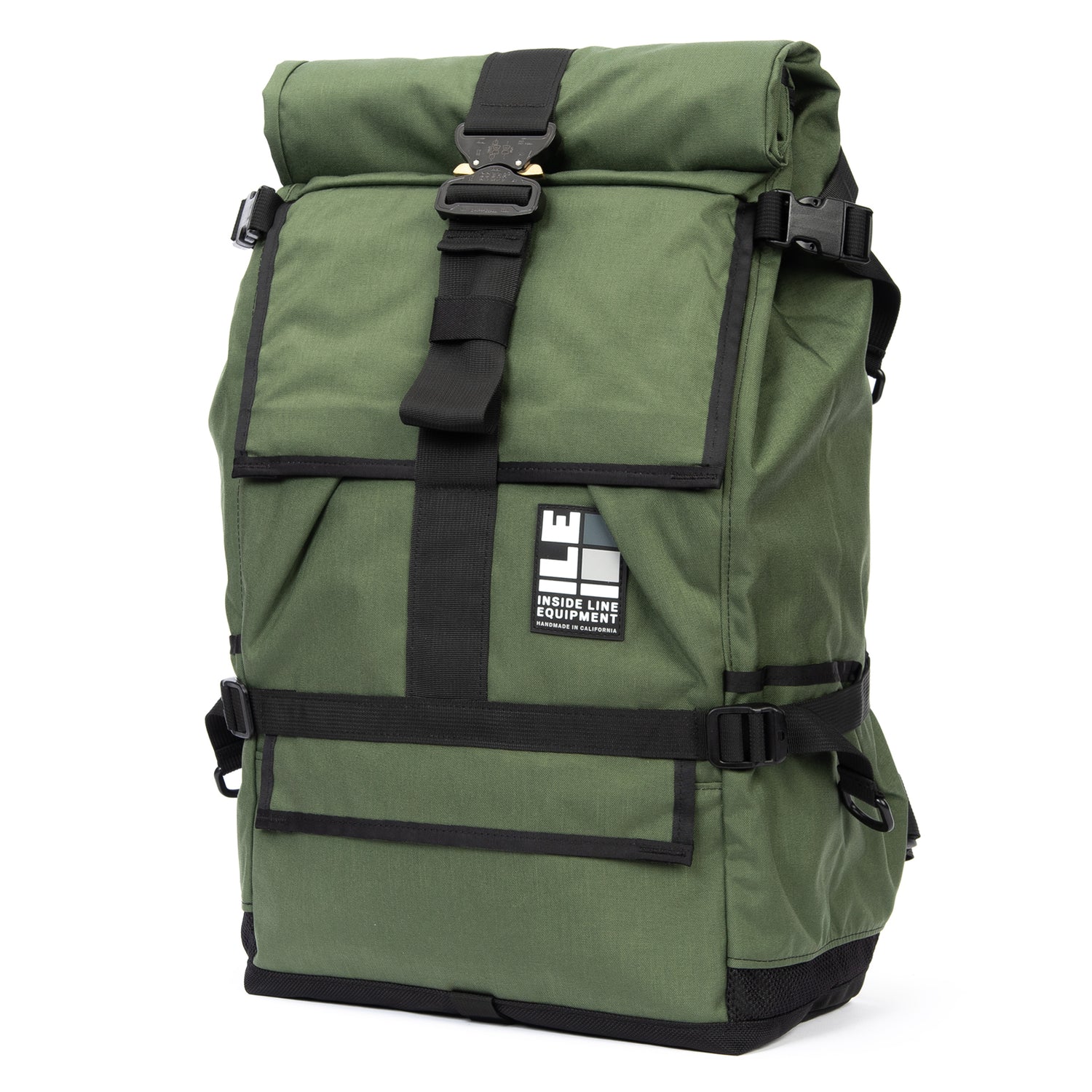 default XL - Handmade Backpack - Commuter Cycling Bag - XPAC - Waterproof Roll-Top - TPU welded liner - Laptop Sleeve - Made in California - EDC Everyday Carry Backpack