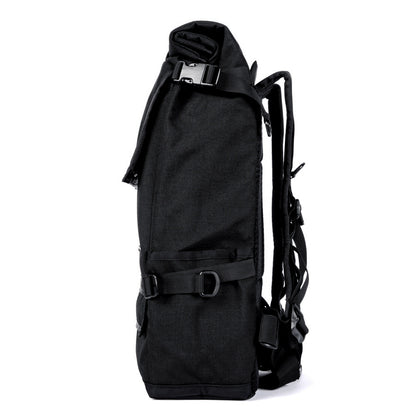  - Detail View - Handmade Backpack - Commuter Cycling Bag - XPAC - Waterproof Roll-Top - Laptop Sleeve - Made in USA