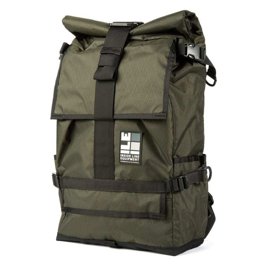  TPU lined - Everyday Backpack - Commuter Cycling Bag - XPAC - Waterproof Roll-Top - Laptop Sleeve - Made in Berkeley, CA - EDC Everyday Carry Backpack - YKK Zippers