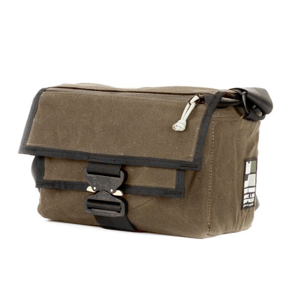 Tan Waxed Canvas - Cobra Buckle - handmade camera bag - weatherproof - mirrorless - DSLR - street photography - adjustable velcro dividers - XPAC - made in USA