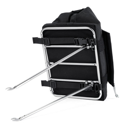 Porteur Rackbag - Waterproof Bike Bag - XPac, Waxed Canvas &amp; Cordura - Front Rack Bicycle Bag - 16L expands to 30L Capacity - Handmade in USA