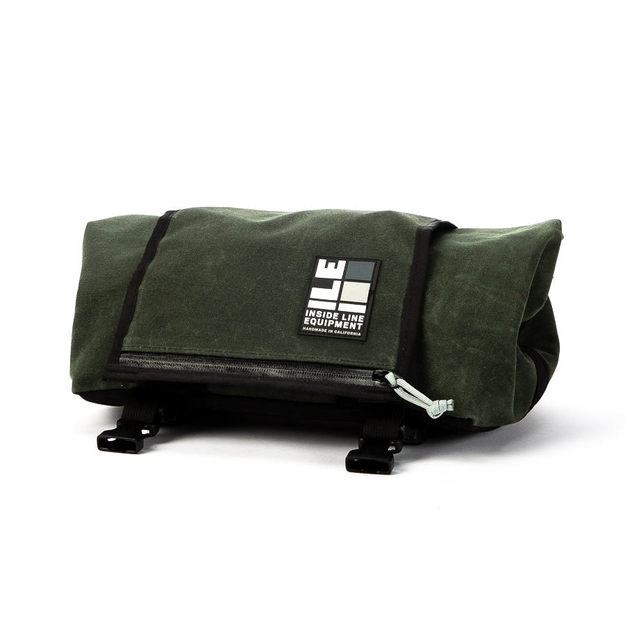 Porteur Rackbag - Waterproof Bike Bag - XPac, Waxed Canvas &amp; Cordura - Front Rack Bicycle Bag - 16L expands to 30L Capacity - Handmade in USA