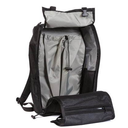 race-day-bag - Handmade Backpack - Commuter Cycling Bag - XPAC - Panel Loader - Helmet Pocket - Travel bag - Made in California