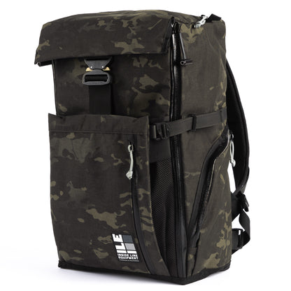 Travel Pack - 40L - Handmade Backpack - Front Panel Loader - Cary-on Bag - Travel Backpack - Water Resistant - XPac Sailcloth - Made in USA - Lifetime Warranty - travel backpack - carry-on backpack - water-resistant backpack - durable travel backpack - laptop travel backpack - weatherproof carry-on - everyday carry backpack (EDC) - waterproof zippers - backpack with laptop sleeve - expandable travel backpack