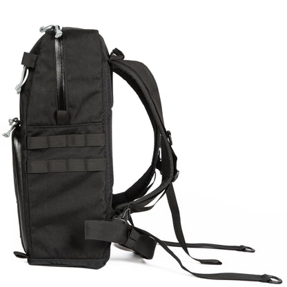 SIDE VIEW - handmade camera backpack - YKK waterproof zippers - professional photographer bag - SLR adjustable dividers - XPAC - made in USA