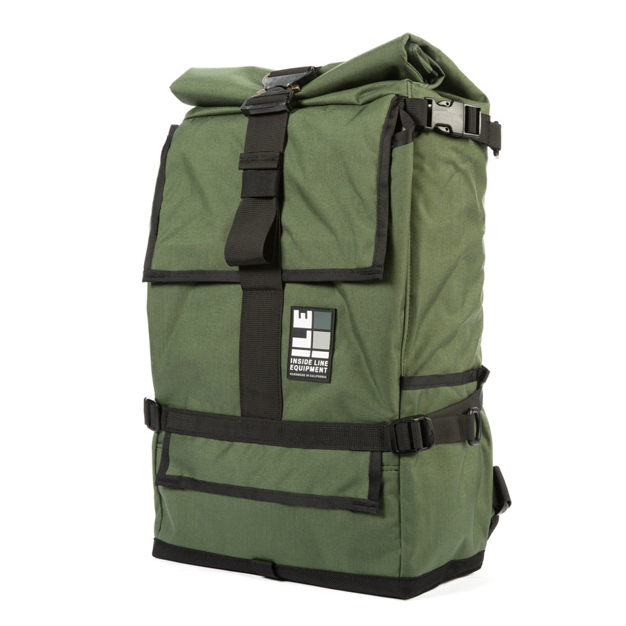  TPU welded seam liner - Handmade Backpack - Commuter Cycling Bag - XPAC - Waterproof Roll-Top - Laptop Sleeve - Made in USA