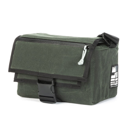Forest Waxed Canvas - handmade camera bag - weatherproof - mirrorless - DSLR - street photography - adjustable velcro dividers - XPAC - made in USA