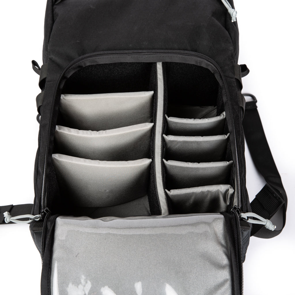  hiking camera backpack - YKK waterproof zippers - professional photographer bag - adjustable dividers - XPAC - made in USA