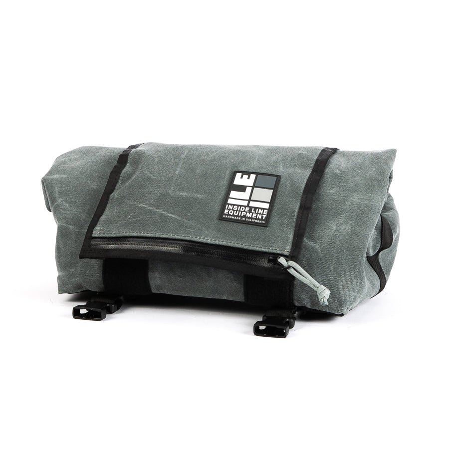 Porteur Rackbag - Waterproof Bike Bag - XPac, Waxed Canvas &amp; Cordura - Front Rack Bicycle Bag - 16L expands to 30L Capacity - Handmade in USA
