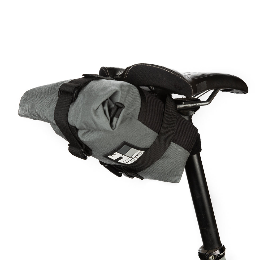 roll-top bike seat bag - Handmade Waterproof Bike Bag - XPac - under seat mount - bike tool bag - cycling road bike bag - Made in USA